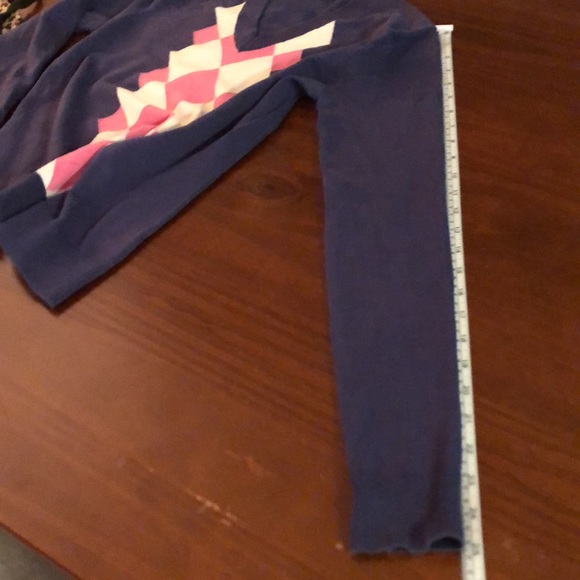 Lilly Pulitzer V-Neck Argyle Sweater Top Long-Sleeve Blue/White/Pink Shirt - Picture 10 of 12